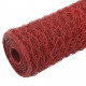 Grillage Acier avec revêtement en PVC 25x0,5 m Rouge 