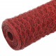 Grillage Acier avec revêtement en PVC 25x0,75 m Rouge 
