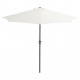 Parasol de balcon avec mât en aluminium sable 270x135 cm demi 