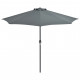 Parasol de balcon et mât en aluminium anthracite 270x135cm demi 