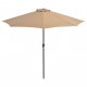 Parasol de balcon avec mât en aluminium taupe 270x135 cm demi 