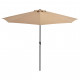 Parasol de balcon avec mât en aluminium taupe 300x150 cm demi 