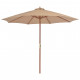 Parasol d'extérieur avec mât en bois 300 cm Taupe 