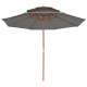 Parasol double avec mât en bois 270 cm - Couleur au choix 