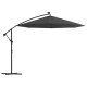 Parasol en porte-à-faux led et mât en acier 300cm anthracite 