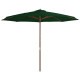Parasol avec mât en bois 350 cm - Couleur au choix Vert