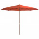Vidaxl parasol avec mât en bois 350 cm terre cuite 