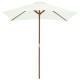 Parasol avec mât en bois 150 x 200 cm sable helloshop26 02_0008111 