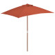 Parasol d'extérieur avec mât en bois 150 x 200 cm orange helloshop26 02_0008243 