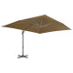 Parasol meuble de jardin en porte-à-faux avec mât en aluminium 400 x 300 cm taupe helloshop26 02_0008619 