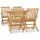 Mobilier à dîner d'extérieur 5 pcs bois de teck massif 