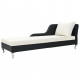 Chaise longue avec coussin Résine tressée 210x75x78 cm - Couleur au choix Noir