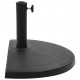Pied base socle demi-rond de parasol résine diamètre 38 et 48 mm 15 kg noir 