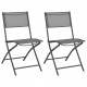 Chaises de jardin pliables 2 pcs acier et textilène 