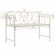 Banc de jardin 132 cm métal antique blanc 