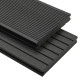 Panneaux de terrasse solides et accessoires wpc 10m² 2,2 m noir 