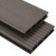 Panneaux de terrasse creux wpc 10 m² 2,2 m marron foncé 