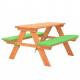 Table de pique-nique pour enfants avec bancs 89x79x50 cm sapin 