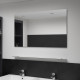 Miroir mural avec étagère 100x60 cm verre trempé 