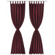 2 pcs rideau à passant micro satin bordeaux 140 x 175 cm 