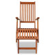 Transat chaise longue bain de soleil lit de jardin terrasse meuble d'extérieur avec repose-pied bois d'acacia solide helloshop26 02_0012569 