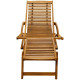 Transat chaise longue bain de soleil lit de jardin terrasse meuble d'extérieur avec repose-pied bois d'acacia solide helloshop26 02_0012568 