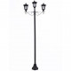 Lampadaire led solaire de jardin avec 3 lampes brooklyn noir 