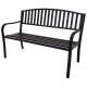 Progarden banc de jardin d'extérieur terrasse métal 127 x 50 x 85 cm noir 