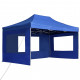 Tente de réception pliable avec parois Aluminium 4,5x3 m Bleu 