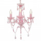 Lustre avec perles rond 3 x e14 - Couleur au choix Rose