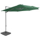 Parasol mobilier de jardin avec base portable diamètre 3 m vert helloshop26 02_0008061 