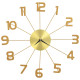 Horloge murale métal 50 cm doré 