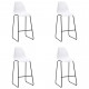 Chaises de bar 4 pcs plastique - Couleur au choix Blanc