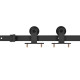 Kit de fixation pour porte coulissante 183 cm acier noir 