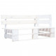 Banc d'angle palette de jardin bois - Couleur au choix Bois-blanc