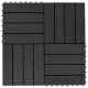 Carreaux de terrasse 22 pcs 30 x 30 cm 2 m² wpc - Couleur au choix Noir