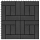 Carreaux de terrasse 22 pcs 30 x 30 cm 2 m² wpc - Couleur au choix Noir