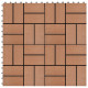 Carreaux de terrasse 22 pcs 30 x 30 cm 2 m² wpc - Couleur au choix Marron