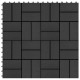 Carreaux de terrasse 22 pcs 30 x 30 cm 2 m² wpc - Couleur au choix Noir