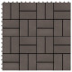 Carreaux de terrasse 22 pcs 30 x 30 cm 2 m² wpc - Couleur au choix Marron-foncé