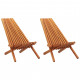 Chaises pliables d'extérieur 2 pcs bois d'acacia solide 