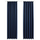 Rideaux occultants avec crochets 2 pcs 140x175 cm - Couleur au choix Bleu