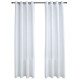 Rideau occultant et anneaux en métal 2pcs blanc cassé 140x175cm 