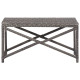 Banc de jardin meuble de patio d'extérieur terrasse 80 cm résine tressée - Couleur au choix Gris