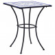 Table de bistro mosaïque bleu et blanc 60 cm  céramique 