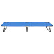 Transat chaise longue bain de soleil lit de jardin terrasse meuble d'extérieur pliable acier bleu helloshop26 02_0012865 