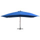 Parasol suspendu avec mât en bois 400 x 300 cm bleu helloshop26 02_0008713 