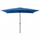 Parasol d'extérieur avec poteau en métal 300x200 cm azuré 
