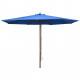 Parasol d'extérieur avec mât en bois 350 cm - Couleur au choix Bleu