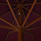 Parasol avec mât en bois 330 cm Bordeaux 
